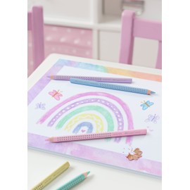 FABER-CASTELL 110991 Jumbo Grip Pastel Colouring Pencils Set, 5 Pieces, Triangular, Shatterproof, Children's Colouring Pencils