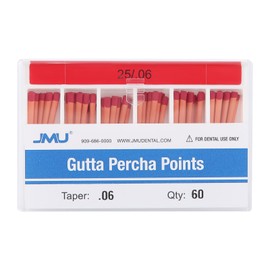 JMU Dental Gutta Percha Points .06 Taper, #25, Spill-Proof Box, 60pcs