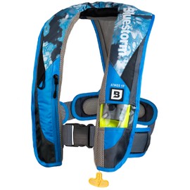 BLUESTORM x Kryptek Atmos 40 Automatic/Manual Inflatable PFD Life Jacket for Adults (Obskura Litus Blue Camo) | US Coast Guard (USCG) Approved Life Vest