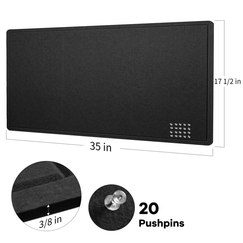 Bulletin Board, 35 x 17 1/2 inches Felt Board -