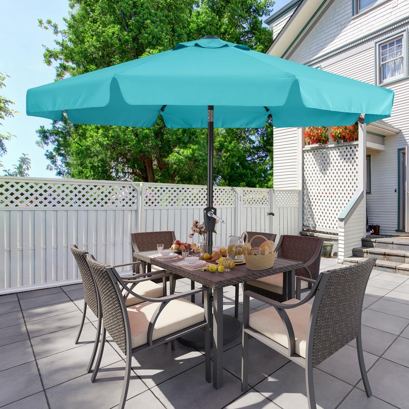 MASTERCANOPY Valance Patio Umbrella for Outdoor Table Market -8 Ribs