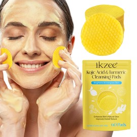 Kojic Acid and Turmeric Cleansing Pads, 60Pcs Turmeric Cleansing Pads, Balance Skin Oil, Suitable for Face & Body