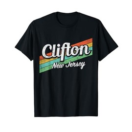 Clifton New Jersey Distressed Retro Vintage T-Shirt