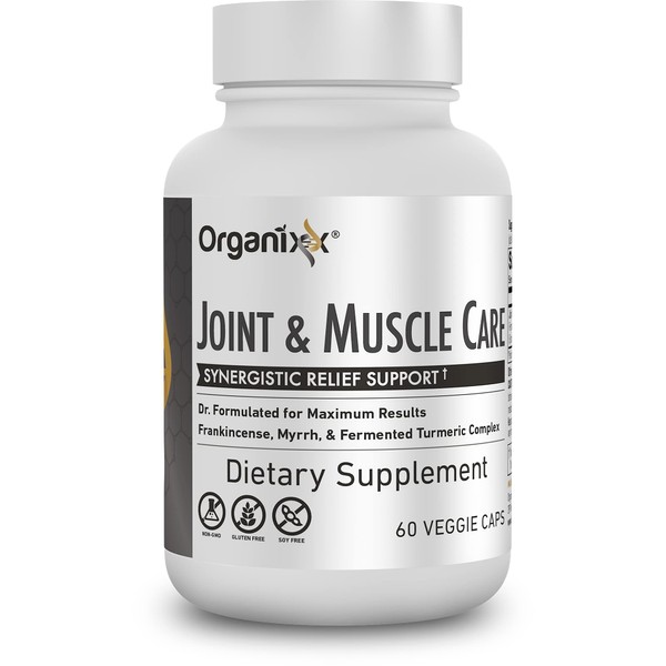 Organixx Joint & Muscle Care - 3-in-1 Doctor-Formulated Frankincense, Turmeric and Myrrh Capsules - 60 Capsules - Helps Relieve Swelling, Soothe Aching Joints, and Nourish Every Fiber of Your Body