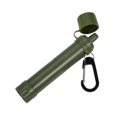 Portable Water Purifier, Climbing Goods, Filtration Device, For Disaster Prevention, Earthquakes, Disasters, Lightweight, Compact, Reusable (Green)
