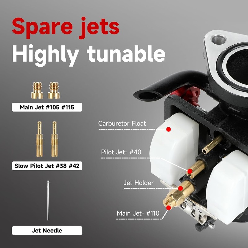 PE22 Carburetor Carb Throttle Assembly Main Jets Kit Compatible with
