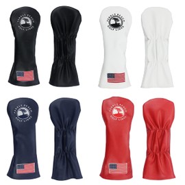 Headcover Golf Cover Driver Cover Wood Cover FW Utility Cover UT with Conversion Doug American Tree Pattern (DR, Black)