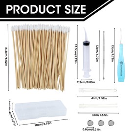 Tonsil Stone Remover Vacuum, Tonsil Flosser Halitosis Removal Tool Set with LED Light Reusable Manual Flexibility Remover Irrigator Get Rid of Bad Breath Syringe Kit with Swabs for Men Women