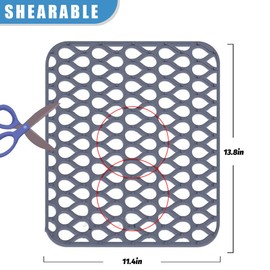 Finphoon Sink Protectors for Kitchen Sink,2pcs Kitchen Sink Mat, 13.8'' x 11.4''Folding,Non-Slip,Heat Resistant Silicone Kitchen Sink Mat for Bottom of Sink (Light Grey 3)