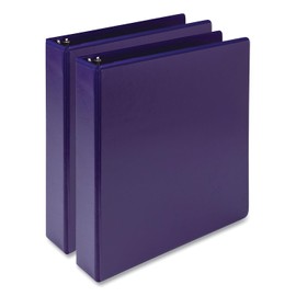 Samsill Earth’s Choice, Durable Fashion Color 3 Ring View Binder, 1.5 Inch Round Ring, Up to 25% Plant Based Plastic, Eco-Friendly, Biobased, Purple, Value 2 Pack