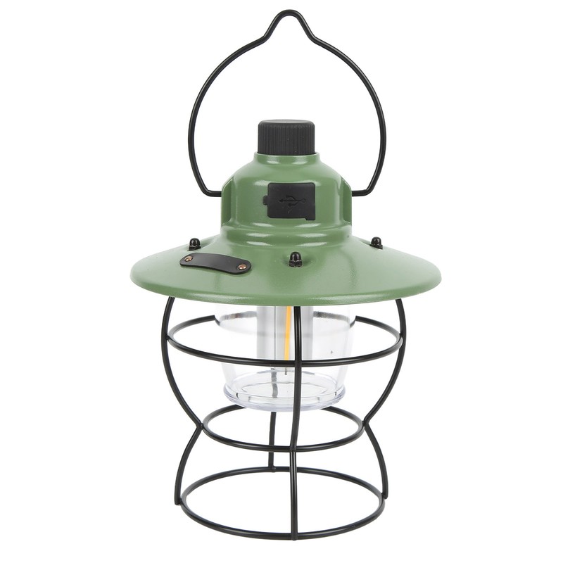 LED Camping Light Retro Style Rechargeable 3 Stepless Dimming Modes