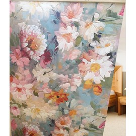 GAOTAOBN Vintage Ink Flowers Adhesive Shelf Paper Thick Drawer Liner Textured Floral Contact Paper Shelf Liners for Cabinets and Shelves Cabinets Dresser 17.3" x 78"