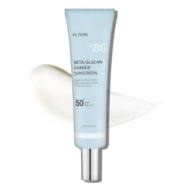 iUNIK Protector Solar Facial Coreano con Beta-Glucano SPF 50+ 60 ml | Protege UVA/UVB, Hidratación Calmante, Fortalece la Barrera Cutánea, No Graso, Ideal para Piel Sensible y Rutina K-Beauty Diaria