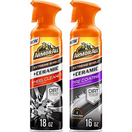 Armor All Wheel and Tire Cleaner, Extreme Shield + Ceramic Wheel Cleaner and Tire Shine Spray Combo Pack