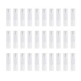 Lip Case, Set of 30, Lip Balm, Lip Containers, Tubes, Lipstick Tubes, Lip Balm Tubes, Rotating, Handmade, Cosmetic Containers, Refill Containers, Empty Bottles, For DIY, Transparent, transparent
