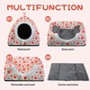 Warm Rabbit Hideout, Washable Strawberry Fleece Hut for Guinea Pigs