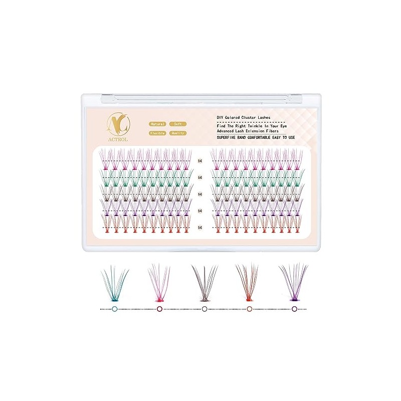 Colored Individual Cluster Lashes DIY Lash Extension 10-16mm Eyelash Clusters