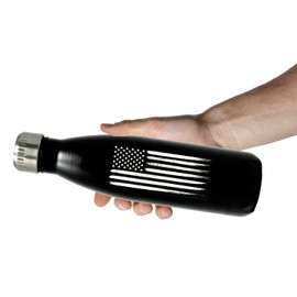 17oz American Flag Double Wall Vacuum Insulated Stainless Steel Flag Water Bottle – Great for Gym or Outdoor Sports Like Hiking Camping and Cycling