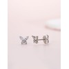 Limerencia F136 Pure Titanium Hypoallergenic Earrings Dainty Butterfly CZ Cluster