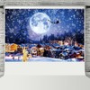 Christmas Backdrop Village Winter View Forest Background Trees Snowing Shining