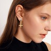 OIDEA Unisex Cross Peter Cross Earrings: 1 Pair Gold Stud
