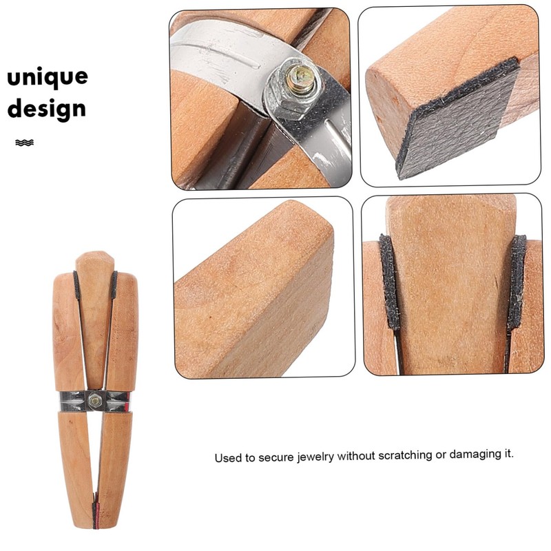 Operitacx Pack of 4 Wooden Ring Holders, Ring Clamps, Ring