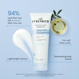Curlsmith Fragrance-Free Leave-In Conditioner | Lightweight moisturising cream, Hydrating, Dermatologically tested, All curl types, 237ml