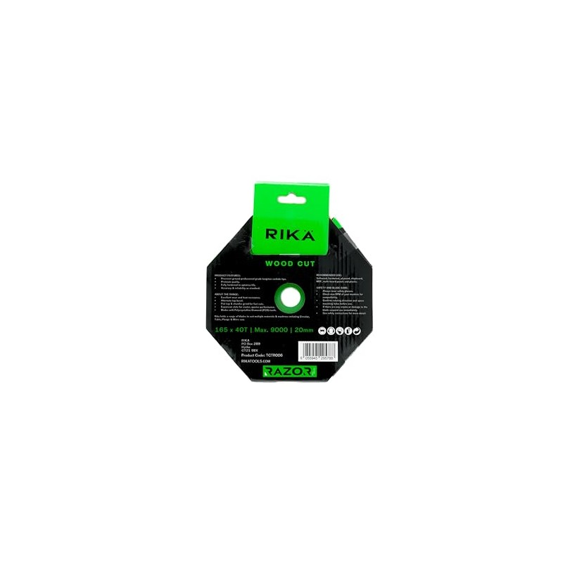 Rikä TCTR006 Razor Pro TCT Circular Saw Blade 165mm x