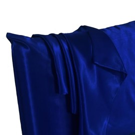 2 Pack Satin Silk Pillowcase For Hair & Skin Pillow Cases Pair UK - Navy Blue
