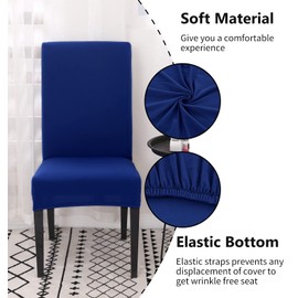 Chair Covers, Set of 4 or 6 Stretch Chair Covers for Dining Room Chairs, Removable, Washable, Chair Protection, Decoration, Chair Cover for Hotel, Ceremony, Banquet, Kitchen, Restaurant, Home, Wedding, Party