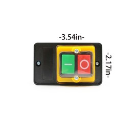 AIMALL Motor Drill Switch Push Button 10A 380V Waterproof Oil-Proof Dual-Colour Control for Mechanical Equipment, Compact 3.54 x 2.17 inches