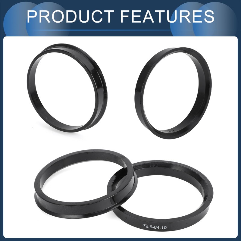 INFINAUTO Hub Centering Rings 64.1mm ID 72.6mm OD Car Wheel