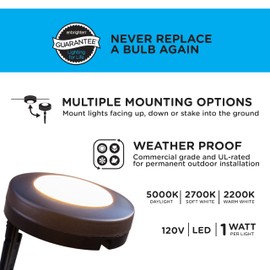 Enbrighten LED Ground Lights, 6 Path Lights, 40ft, Color Changing, Remote Control, Outdoor Path Lighting, Landscape Lighting for Yard, Garden, Patio, Walkway, 56067-S1