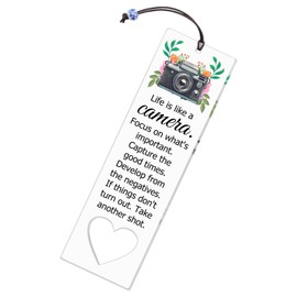 Photographer Gift Inspirational Bookmark for Daughter Son Teen Boys Girls Photo Lover Photo Club Christmas Graduation Birthday Gifts Camera Jewelry for Photographer Reading Accessories