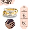 Fninijede 1 Stacking Ring for Women, Gold Plated Adjustable Ring