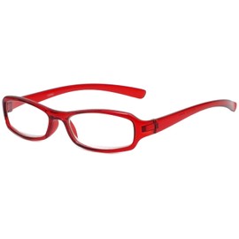 Calabria 8034 Oval Designer Reading Glasses +1.00 Red Women Spring Hinged Single Power Readers Lenses Durable