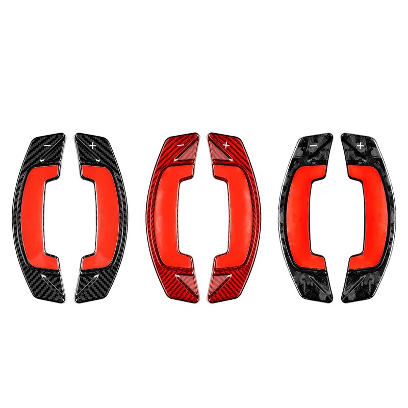 Real Carbon Fiber Steering Shift Paddles Interior Trim Accessories Compatible
