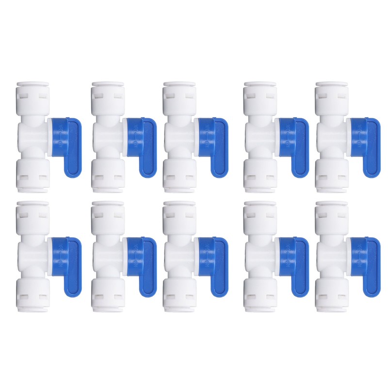10Pcs Inline Shut Off Ball Valve 3/8in OD Plastic Quick