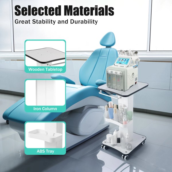 Unbranded Beauty Salon Stand Rolling Cart SPA Beauty Machine Holder