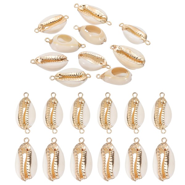 PATIKIL Natural Seashell Charm Kit, 10 Pcs Oval Dyed Shell