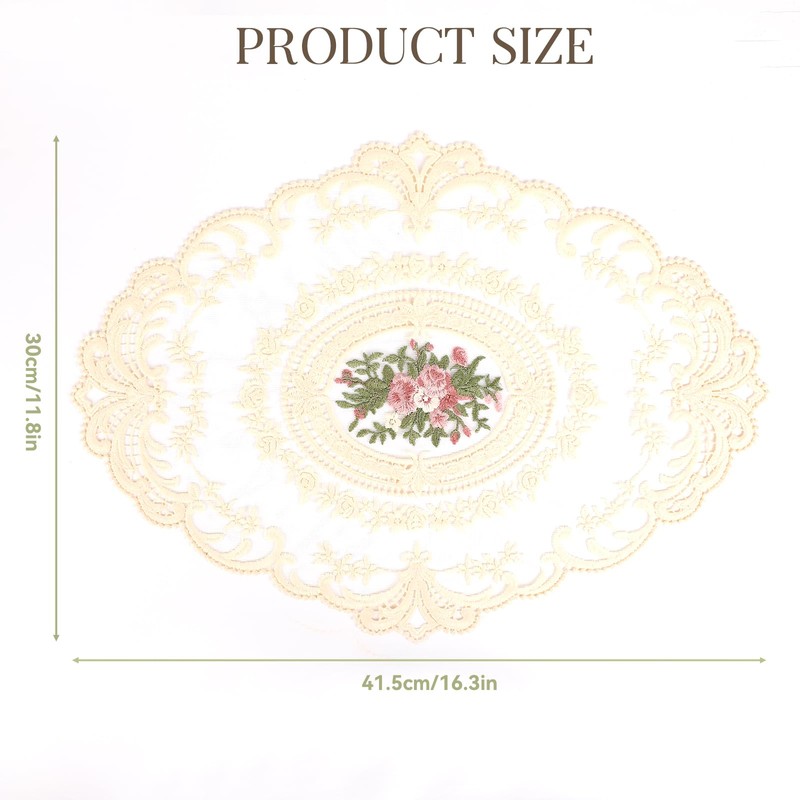 2 Pack Retro Lace Placemats French Crochet Doilies Table Placemats