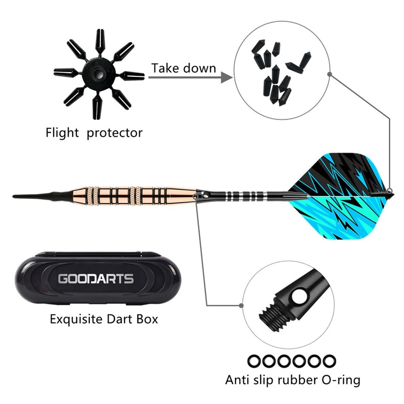Genossen Darts with Plastic Tip 18 g, Pack of 3