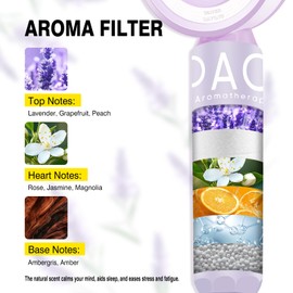 Filtered Shower Head with Handheld, High Pressure 3-in-1 Spray Mode Showerhead with Filters, Water Softener Shower Head for Hard Water, Remove Chlorine-Soothing Skin, Detachable (Lavender)