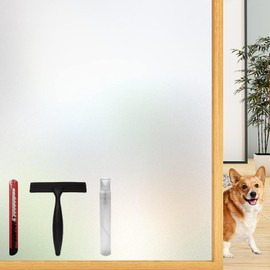 Window Privacy Film, Frosted Glass Static Cling, Self-Adhesive, UV Protection for Home Office (Pure, 29.5 x 157.5 Inch)