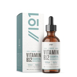 Vitamin B12 Liquid Drops 5000mcg - 60ml (2 Months Supply) - High Strength Methylcobalamin Supplement - Vegan & Vegetarian Friendly - by Alpha01