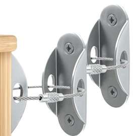 2 Pcs Furniture Straps, Furniture Anchors, Furniture Wall Anchor, Anti Tip Furniture Anchors, Furniture Straps Child Safety, Furniture Straps for Bookshelf, Cabinet, Dresser (Sliver)