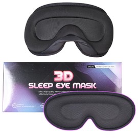 100% Blackout Sleep Masks for Women & Men - Zero Eye Pressure Sleeping Eye Mask- Ergonomic Design 3D Cutout Eye Movement Friendly, Ultra Soft & Comfortable Eye Mask for Sleep/Nap/Travel - Black