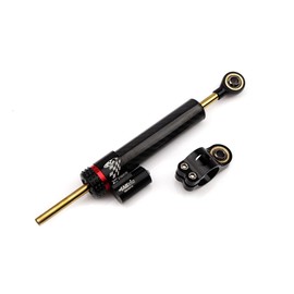 NORXI Universal Motorcycle Steering Damper, Adjustable Steering Damper Stabilizer, Linear Reversed Safety Control Aluminum Carbon Fiber (10"")