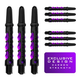 Harrows Darts 3 x Sets of Carbon ST Dart Stems - 9 Dart Shafts in Total - Available in 3 sizes - Tough Carbon Composite - Medium Purple