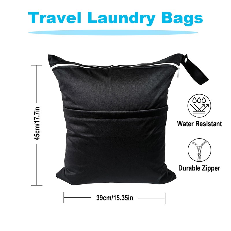 2 Pack Travel Laundry Bag Waterproof Wet Dirty Clothes Bags
